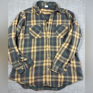 Big Mac 100% Cotton JC Penny Plaid Button Down Long Sleeve Shirt L Tall